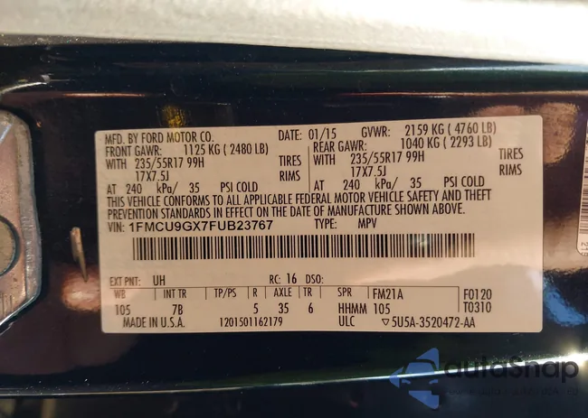 1FMCU9GX7FUB23767: 43714426