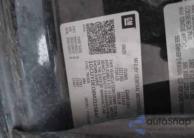 1GCUYDED8MZ115847: 43714611