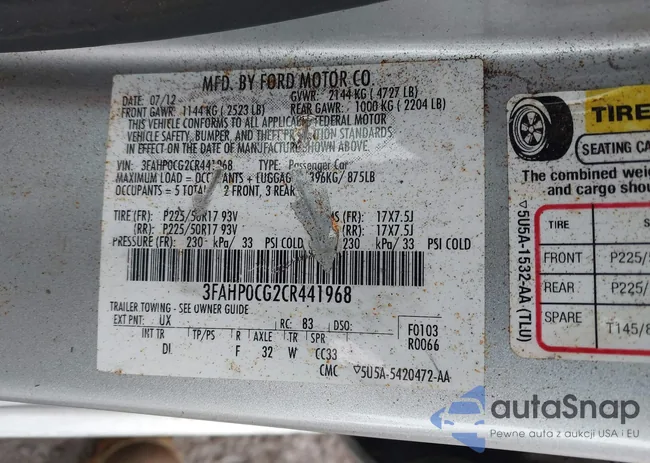 3FAHP0CG2CR441968: 43713770