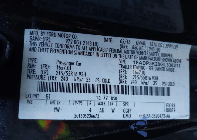 1FADP3K28GL338211: 43713869