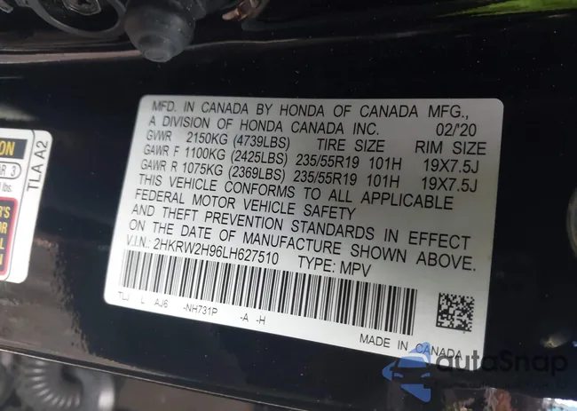 2HKRW2H96LH627510: 43715082