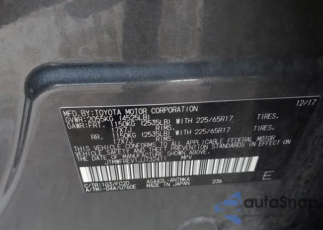 JTMWFREV1JJ732411: 43715098