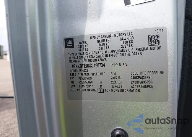 1GKKRTED3CJ198734: 43715145