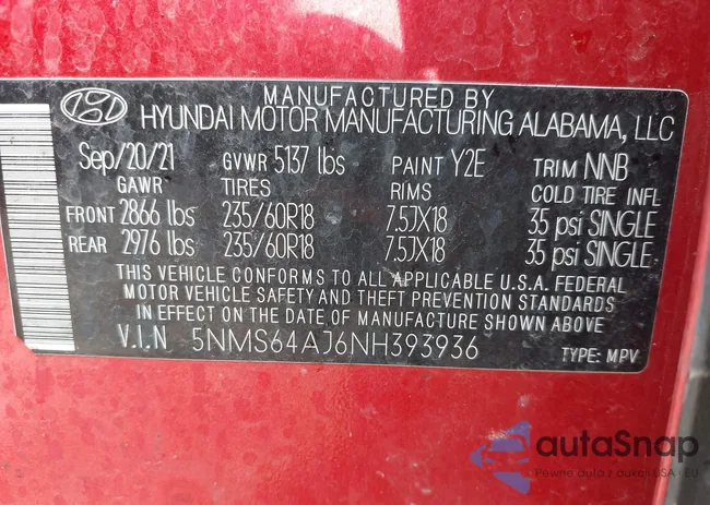 5NMS64AJ6NH393936: 43715251