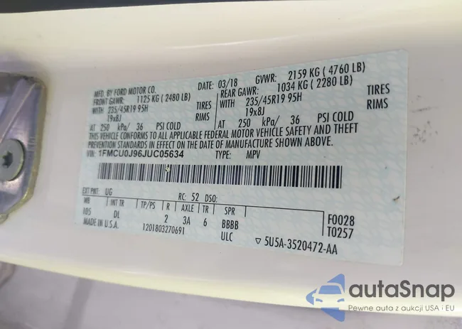 1FMCU0J96JUC05634: 43715284