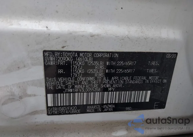 JTMW1RFV3LD055358: 43715535