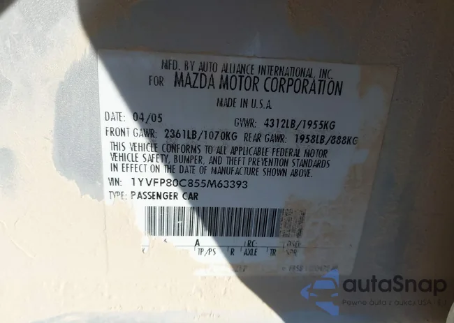 1YVFP80C855M63393: 43714717