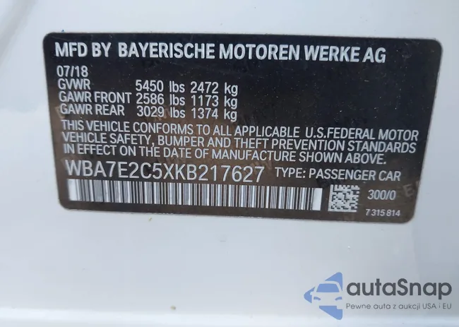 WBA7E2C5XKB217627: 43714840