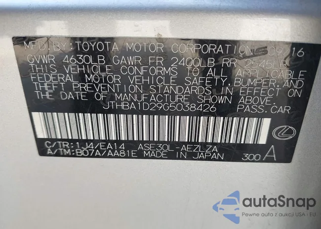 JTHBA1D29G5038426: 43716075