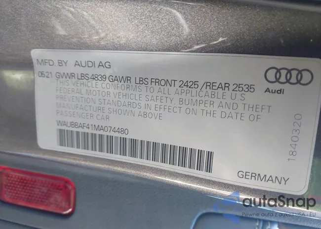 WAUBBAF41MA074480: 43716179