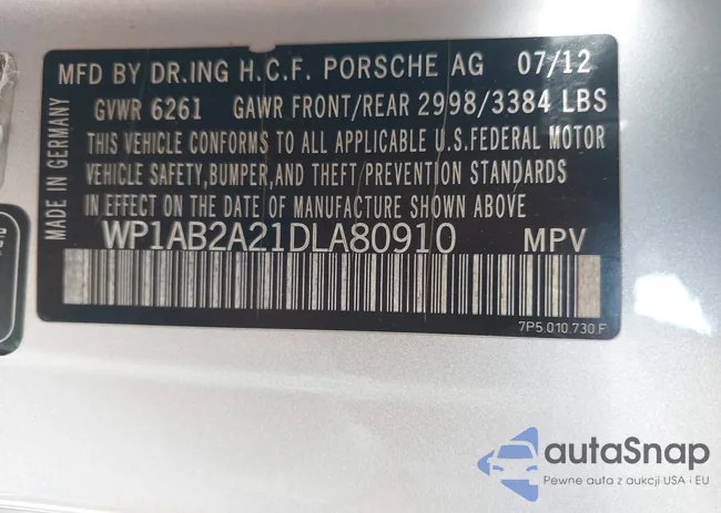 WP1AB2A21DLA80910: 43716247