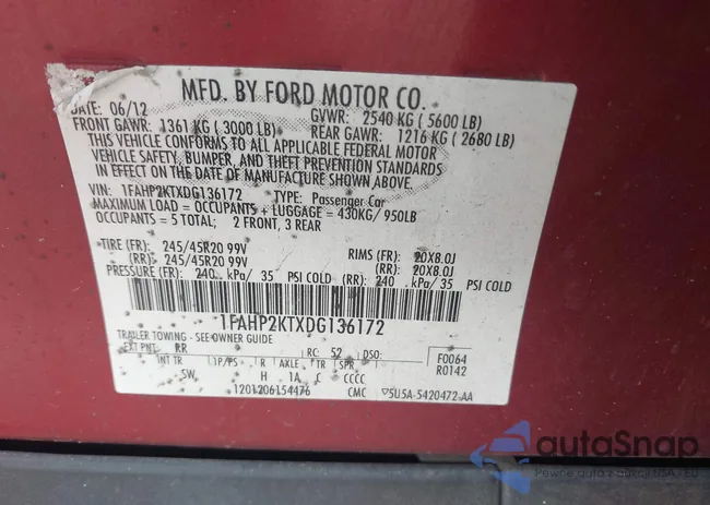 1FAHP2KTXDG136172: 43716421