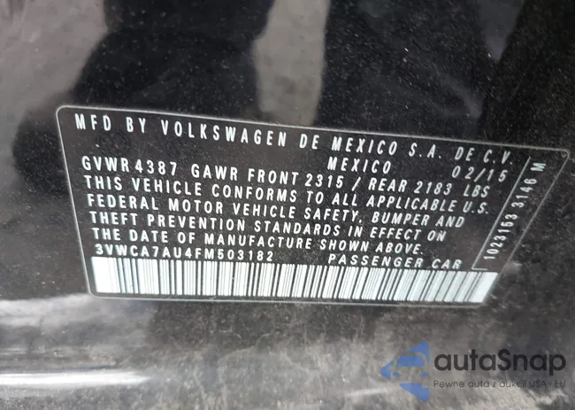 3VWCA7AU4FM503182: 43716511