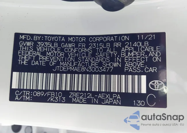 JTDEPMAE8N3003477: 43716576