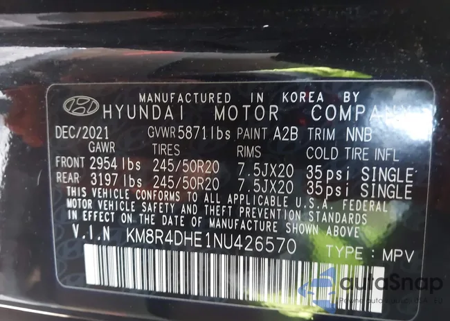 KM8R4DHE1NU426570: 43716607