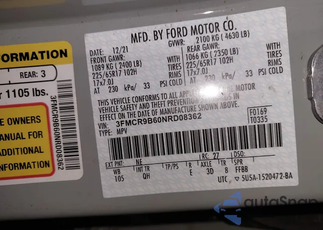 3FMCR9B60NRD08362: 43715658