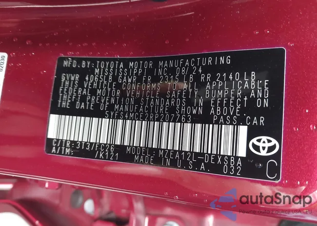 5YFS4MCE2RP207763: 43715754