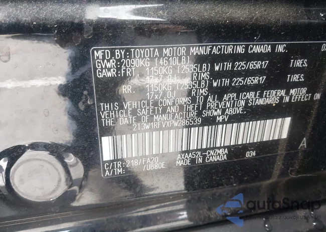 2T3W1RFVXPW286539: 43715886