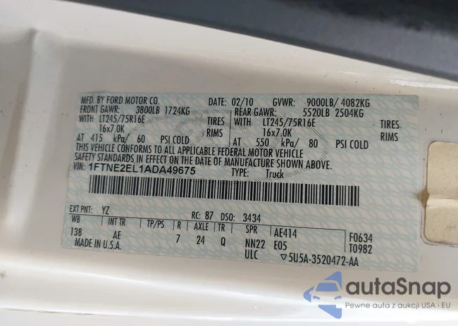 1FTNE2EL1ADA49675: 43715920