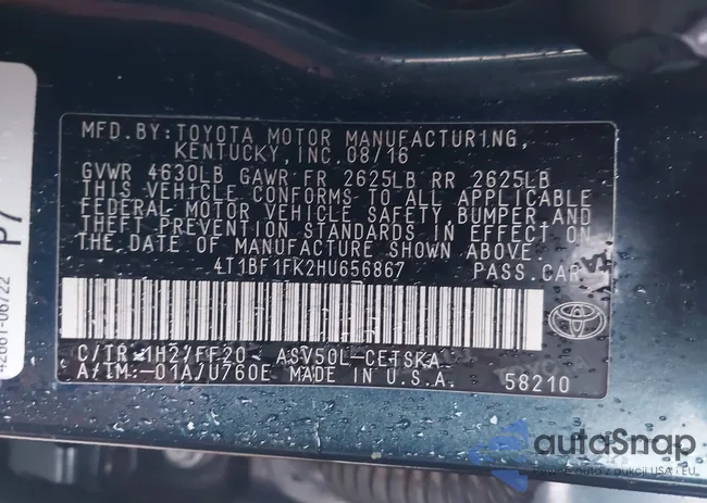 4T1BF1FK2HU656867: 43715995