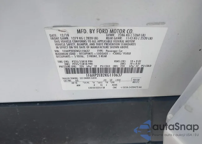 1FAHP2E82KG110637: 43716030