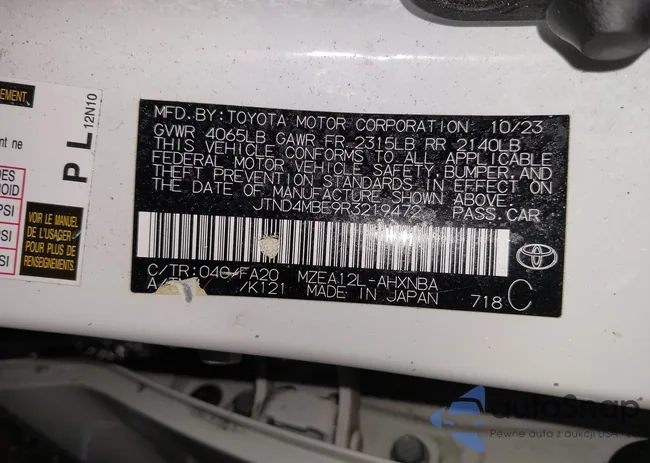 JTND4MBE9R3219472: 43717101