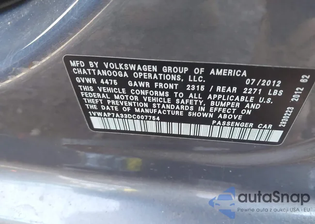 1VWAP7A33DC007754: 43717120