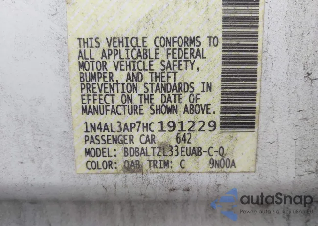 1N4AL3AP7HC191229: 43717307