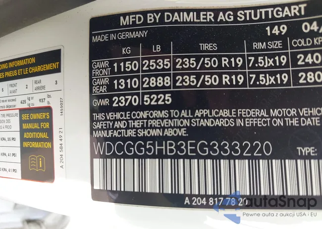 WDCGG5HB3EG333220: 43717322