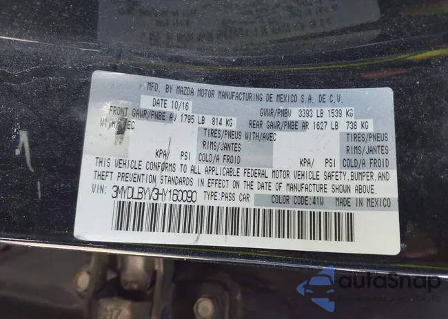 3MYDLBYV3HY160090: 43717371