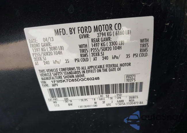 1FM5K7D85DGC60248: 43717583