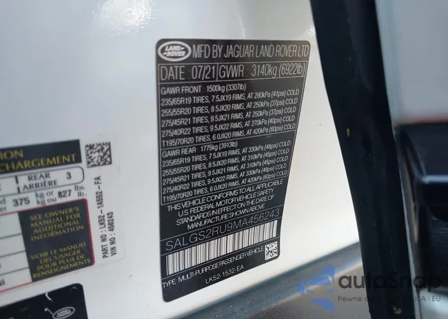 SALGS2RU9MA456243: 43716921