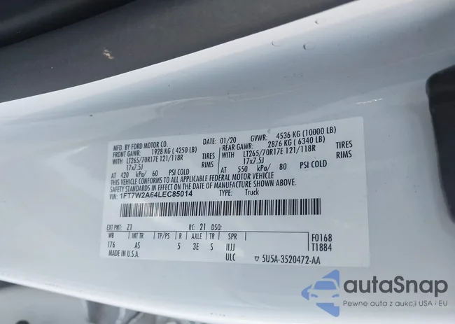 1FT7W2A64LEC85014: 43716960