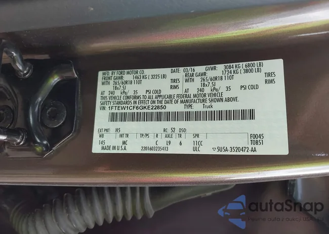 1FTEW1CF6GKE22850: 43718042