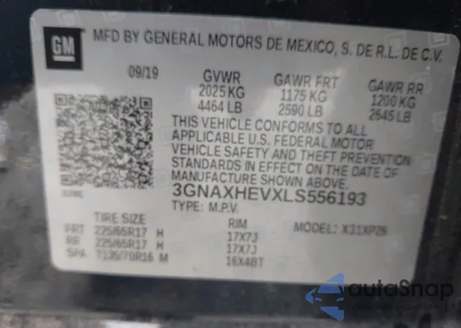 3GNAXHEVXLS556193: 43718057