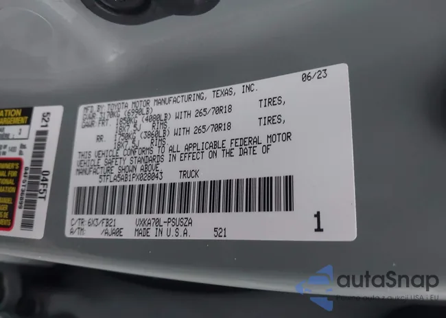 5TFLA5AB1PX028043: 43718106