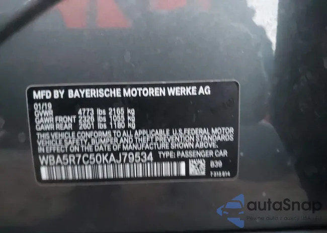 WBA5R7C50KAJ79534: 43718167