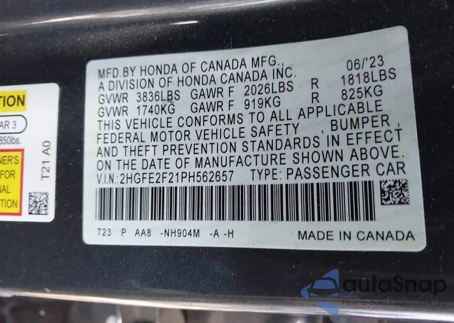 2HGFE2F21PH562657: 43718564