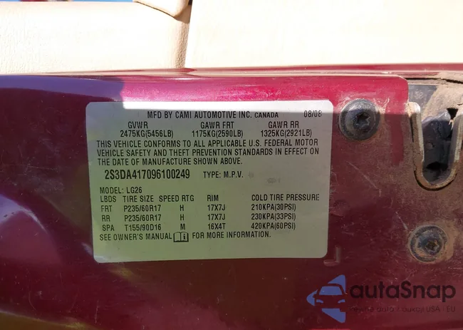 2S3DA417096100249: 43717698