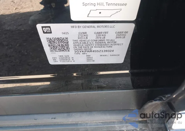 1GYKPAR45SZ139324: 43717737