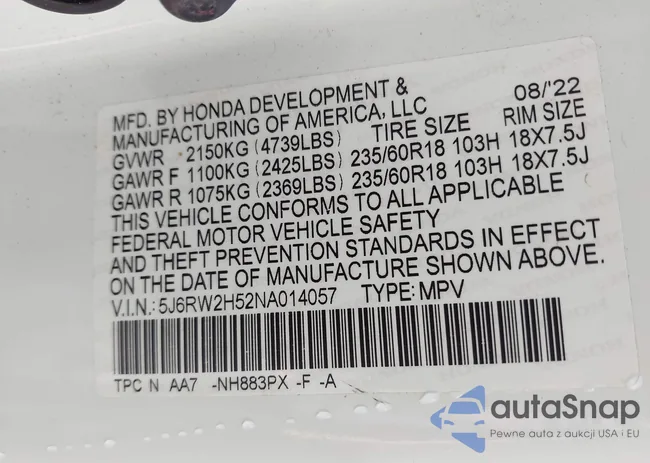 5J6RW2H52NA014057: 43717740