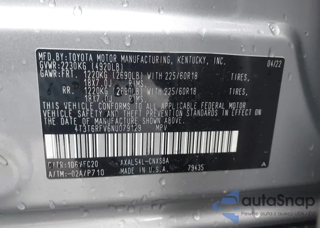 4T3T6RFV6NU079129: 43717848