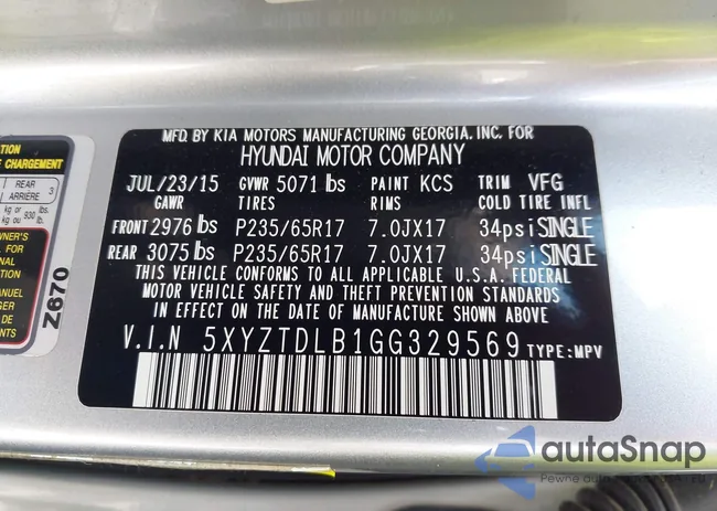 5XYZTDLB1GG329569: 43717932