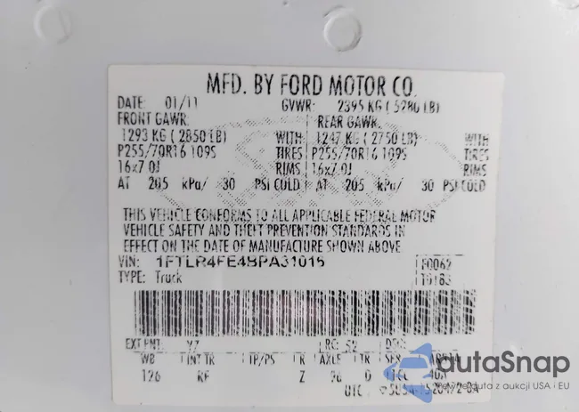 1FTLR4FE4BPA31016: 43718034