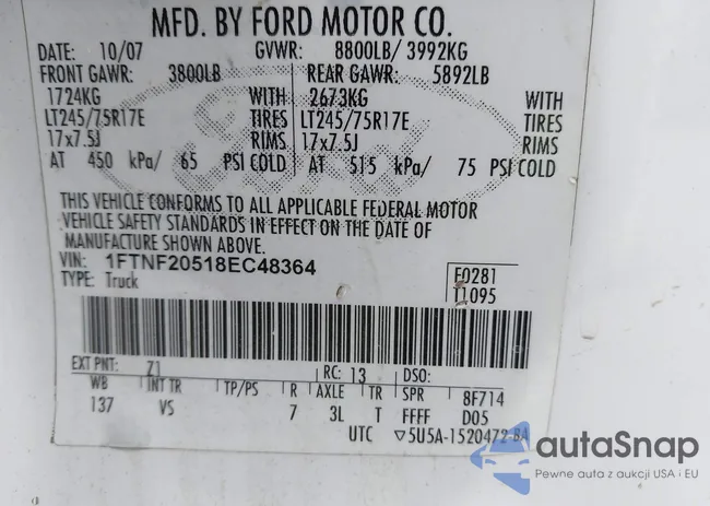 1FTNF20518EC48364: 43719046