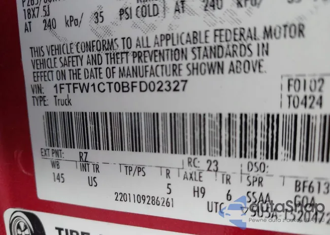 1FTFW1CT0BFD02327: 43719082