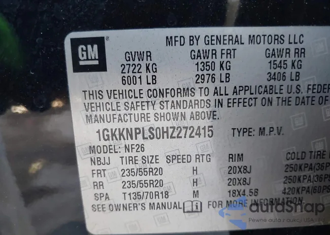 1GKKNPLS0HZ272415: 43719356