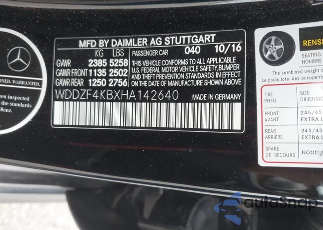 WDDZF4KBXHA142640: 43719453