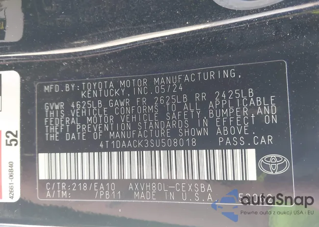 4T1DAACK3SU508018: 43719530