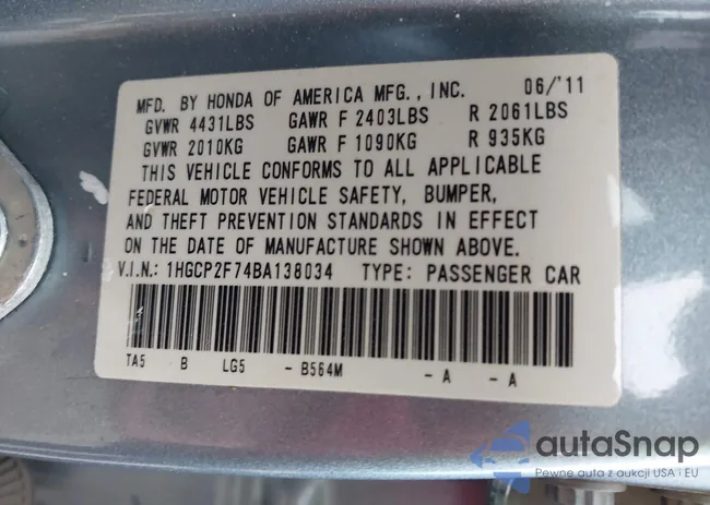 1HGCP2F74BA138034: 43719537